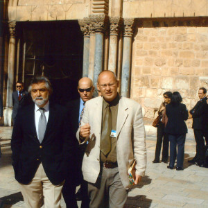 Guiding Foreign Minister of Portugal, Mr. Luis Amado — at Church of the Holy Sepulchre.