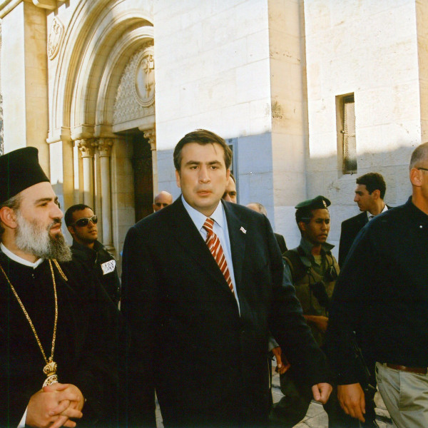Guiding President Mikheil Saakashvilli of Georgia