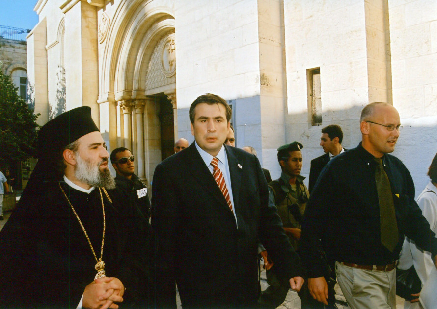 Guiding President Mikheil Saakashvilli of Georgia