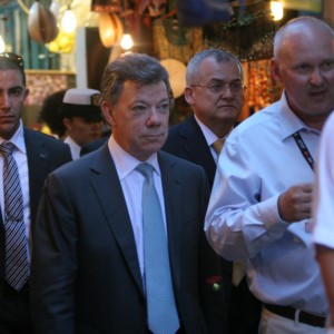 Guiding the president of Colombia. Mr. Juan Manuel Santos Calderon. June 2013