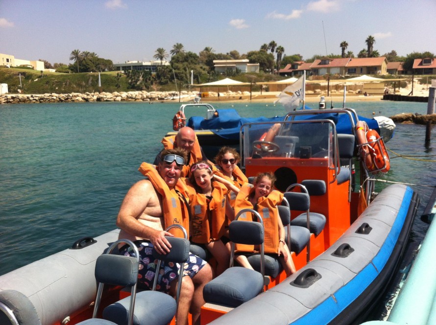 Tornado Boat Sail at Ceasrea Israel with Sack family