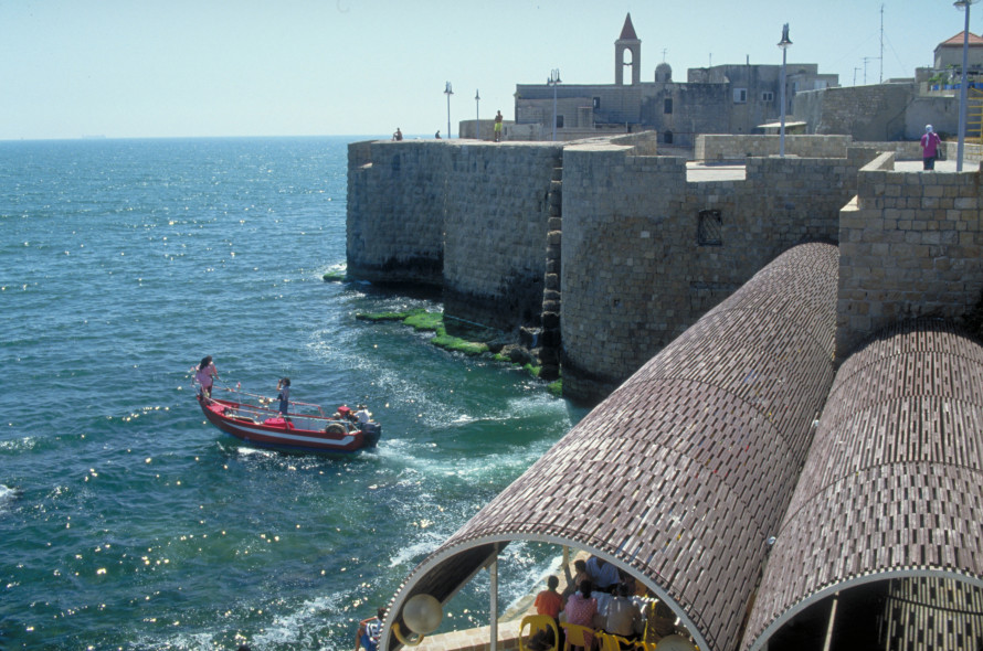 Old Mediterranean sea wall and promenade